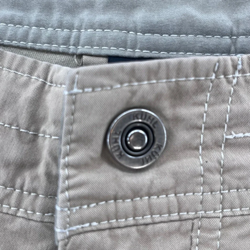 Kuhl Radikl Shorts Mens 38 Khaki Tan Hiking Outdoor Stretch Cargo Style 5068